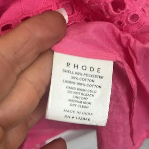 RHODE Mika eyelet blouse pink XS - Picture 10 of 14